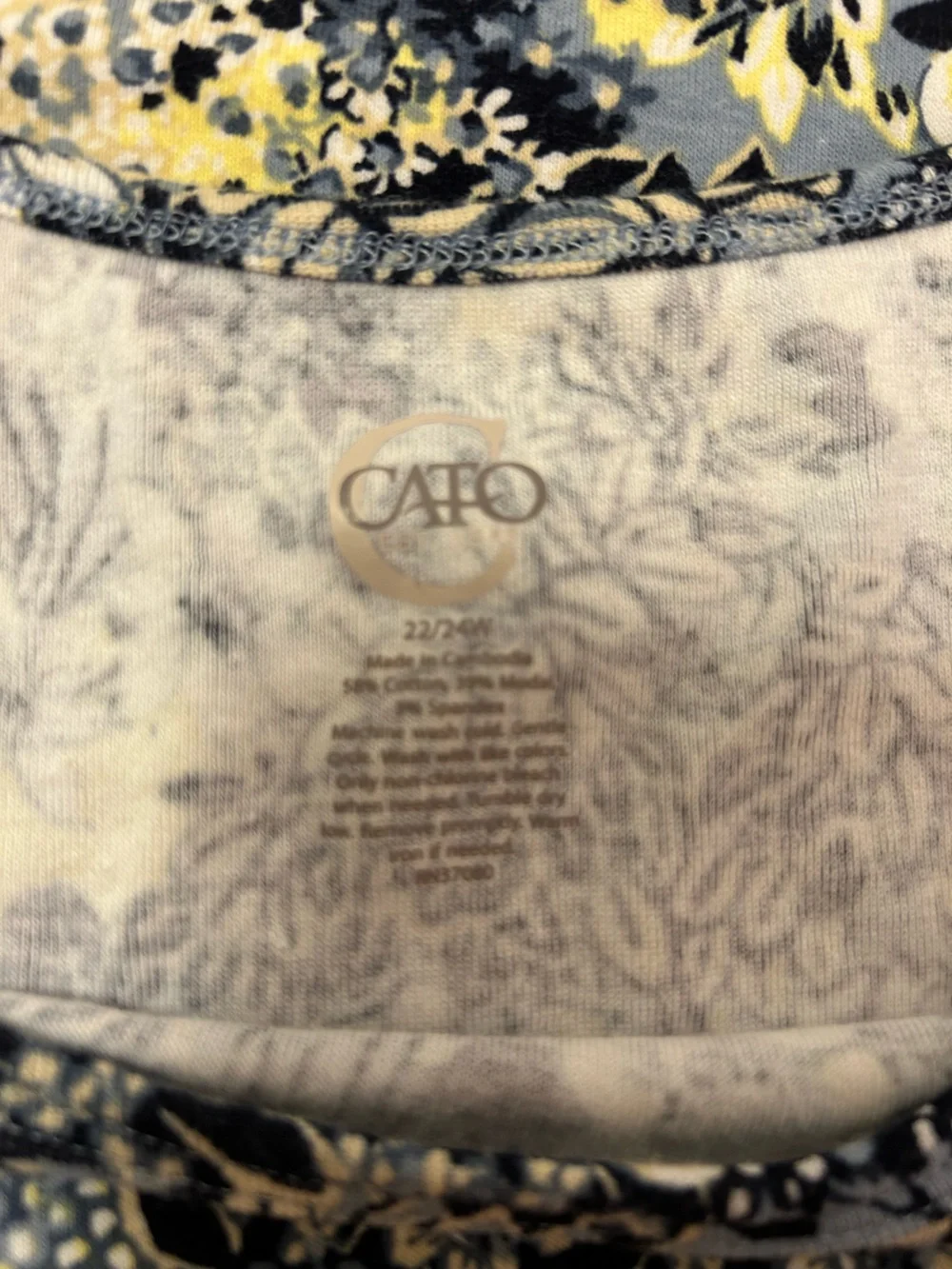 Cato floral tank, size 22W/24W